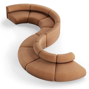 Casa Padrino Luxus Sofa Braun 590 x 340 x H. 72 cm - Gebogenes Modulares 8 Teiliges Sofa - Hotel Sofa - Wohnzimmer Mbel - Hotel Mbel - Luxus Mbel