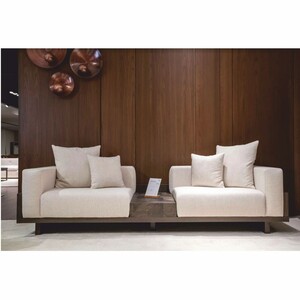 Casa Padrino Luxus Sofa Creme / Dunkelbraun 260 cm - Wohnzimmer & Hotel M�bel