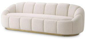 Casa Padrino Luxus Sofa Creme / Messing 230 x 80 x H. 71 cm - Wohnzimmer & Hotel Sofa - Wohnzimmer & Hotel M�bel - Luxus Kollektion