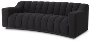 Casa Padrino Luxus Sofa Schwarz 234 x 96 x H. 76,5 cm - Leicht gebogenes Wohnzimmer Sofa - Hotel Sofa - Luxus Qualit�t