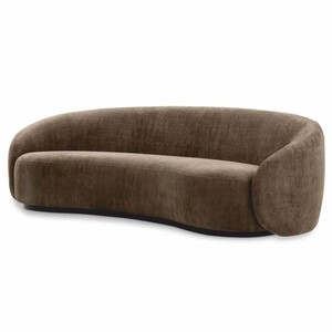 Casa Padrino Luxus Sofa Braun / Schwarz 235 cm - Gebogenes Wohnzimmer Sofa