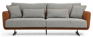 Casa Padrino Luxus Sofa Grau / Braun / Schwarz 230 x 100 x H. 80 cm - Modernes Wohnzimmer Sofa - Hotel Sofa - Luxus Mbel