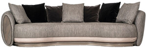 Casa Padrino Luxus Sofa Schwarz / Grau / Dunkelbraun / Bronze 300 x 130 x H. 76 cm - Wohnzimmer Sofa - Hotel Sofa - Wohnzimmer M�bel - Hotel M�bel - Luxus M�bel - Luxus Kollektion