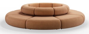 Casa Padrino Luxus Sofa Braun  340 x H. 72 cm - Rundes Modulares Sofa - Luxus Mbel