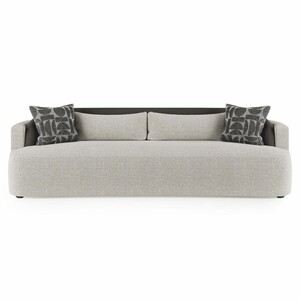 Casa Padrino Luxus Sofa Grau / Schwarz 250 cm - Hotel & Wohnzimmer M�bel