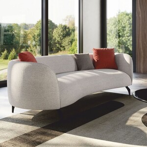 Casa Padrino Luxus Sofa Hellgrau / Schwarz 240 cm - Luxus Wohnzimmer & Hotel M�bel