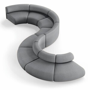 Casa Padrino Luxus Sofa Grau 590 cm - Gebogenes Modulares 8 Teiliges Sofa - Hotel M�bel