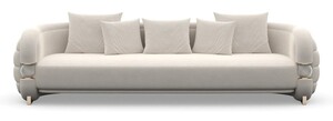 Casa Padrino Luxus Sofa Modern Grau / Beige - Hochwertige Verarbeitung - Moderne Wohnzimmer M�bel - Luxus Qualit�t
