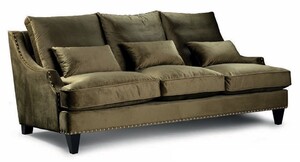 Casa Padrino Luxus Sofa Olivgrn / Schwarz 150 cm - Wohnzimmer & Hotel Mbel