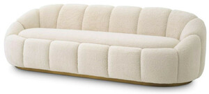 Casa Padrino Luxus Sofa Creme / Messing 230 x 80 x H. 71 cm - Wohnzimmer & Hotel Sofa - Wohnzimmer & Hotel M�bel - Luxus Qualit�t