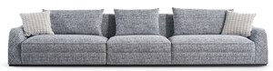 Casa Padrino Luxus Sofa Blau / Grau / Schwarz 308 x 106 x H. 83 cm - Wohnzimmer Sofa - Hotel Sofa - Wohnzimmer Mbel - Wohnzimmer Einrichtung - Hotel Mbel - Luxus Mbel - Luxus Einrichtung