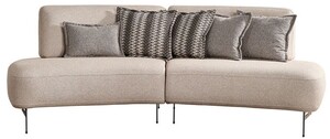 Casa Padrino Luxus Sofa mit verstellbaren Rckenlehnen Beige / Schwarz 240 cm