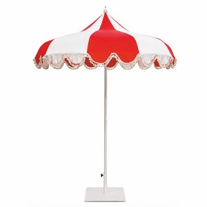 Casa Padrino Luxus Sonnenschirm Wei� / Rot  200 x H. 250 cm - Hotel & Garten M�bel VPP