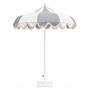 Casa Padrino Luxus Sonnenschirm Wei� / Grau  200 x H. 250 cm - Hotel & Garten M�bel VPP