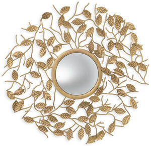 Casa Padrino Luxus Spiegel Vintage Messingfarben  130 cm - Runder konvexer Wandspiegel - Luxus M�bel - Luxus Kollektion