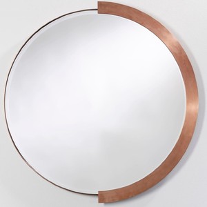 Casa Padrino Luxus Spiegel Rot-Kupferfarben 81 x H. 84 cm - Edler Wandspiegel mit Metallrahmen - Luxus M�bel