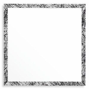 Casa Padrino Luxus Spiegel Wei� / Schwarz 97,5 cm - Quadratischer Wandspiegel