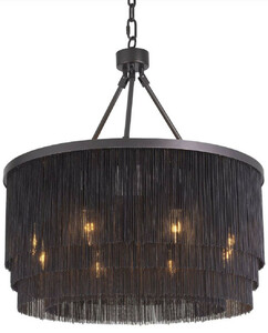 Casa Padrino Luxus Stahl Kronleuchter Bronzefarben  60 x H. 68 cm - Runder Hotel & Restaurant Kronleuchter - Luxus Qualit�t