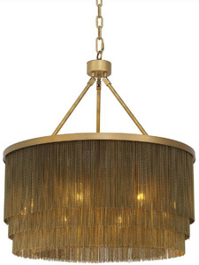 Casa Padrino Luxus Stahl Kronleuchter Antik Messingfarben  60 x H. 68 cm - Runder Hotel & Restaurant Kronleuchter - Luxus Qualit�t