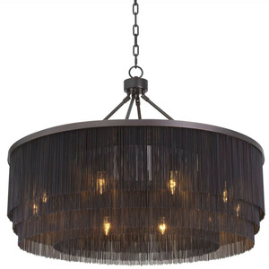 Casa Padrino Luxus Stahl Kronleuchter Bronzefarben  90 x H. 61 cm - Runder Hotel & Restaurant Kronleuchter - Luxus Qualit�t