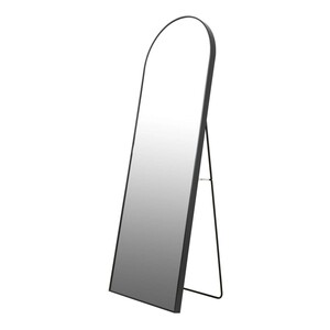 Casa Padrino Luxus Standspiegel Schwarz 55 x 10 x H. 165 cm - Ganzk�rperspiegel mit Bogen