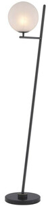 Casa Padrino Luxus Stehleuchte Bronze / Schwarz / Wei 39 x 30 x H. 159 cm - Moderne Metall Stehlampe mit Marmorfuss und rundem Glas Lampenschirm - Luxus Qualitt