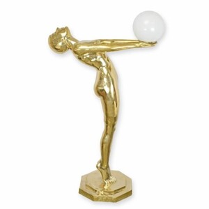 Casa Padrino Art Deco Bronze Stehleuchte Gold / Wei� H. 150 cm - Art Deco Leuchten