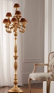 Casa Padrino Barock Stehleuchte Gold  55 x H. 200 cm 10-flammig - Handgefertigte Leuchte aus Italien - Barock Leuchten