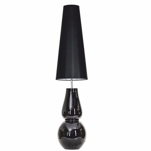 Casa Padrino Luxus Stehleuchte Schwarz H. 137 cm - Runde Glas Stehleuchte