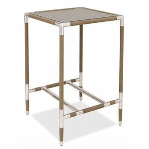 Casa Padrino Luxus Outdoor Bartisch mit Glasplatte & Fu�st�tzen H. 105,5 cm - Luxus Stehtisch - Luxus Outdoor & Garten M�bel