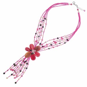 Casa Padrino Luxus Damen Perlen Halskette Pink - Damenschmuck - Made in Italy