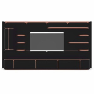 Casa Padrino Luxus TV Schrank Schwarz / Kupfer 430 cm - Wohnzimmer & Hotel M�bel