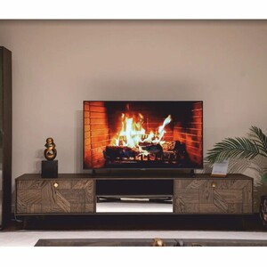 Casa Padrino Luxus TV Schrank mit 3 Schubladen Braun / Messing 230 cm - Wohnzimmer & Hotel M�bel