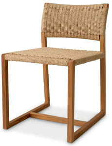 Casa Padrino Luxus Teakholz Esszimmer Stuhl Naturfarben 48 x 58 x H. 78,5 cm - Garten Stuhl - Terrassen Stuhl - Garten M�bel - Esszimmer M�bel - Luxus Teakholz M�bel