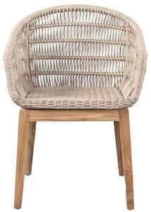 Casa Padrino Luxus Esszimmer Stuhl Grau / Naturfarben 60 x 60 x H. 80 cm - Luxus Garten Stuhl mit edlem Rattangeflecht - Esszimmer M�bel - Garten M�bel - Rattan M�bel - Luxus M�bel