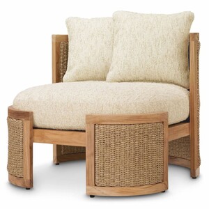 Casa Padrino Luxus Garten Sessel mit 2 Kissen Naturfarben - Hotel M�bel - Garten M�bel - Outdoor M�bel - Luxus M�bel