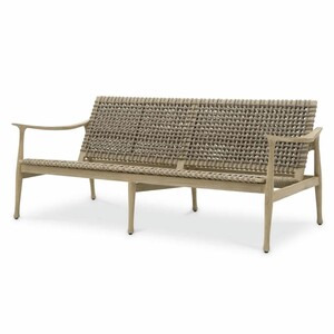 Casa Padrino Luxus Teakholz Garten Sofa Greige 180 cm - Teakholz Garten M�bel