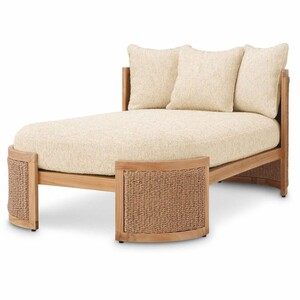 Casa Padrino Luxus Gartenliege Naturfarben 162 cm - Luxus Poolliege - Luxus Sonnenliege - Hotel M�bel - Garten M�bel