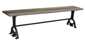 Casa Padrino Sitzbank im Industriedesign Braun / Schwarz 180 x 33 x H. 46 cm - Massivholz Bank - Gartenbank - M�bel im Industriedesign