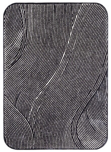 Casa Padrino Luxus Teppich Grau / Schwarz 160 x 230 cm - Rechteckiger Wohnzimmer Teppich -  Schlafzimmer Teppich - Luxus Interior - Luxus Qualit�t