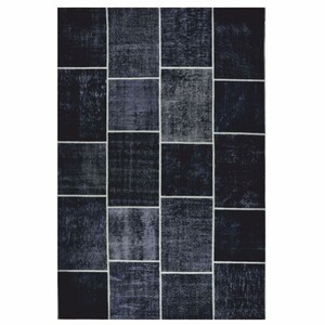 Casa Padrino Luxus Teppich Schwarz / Oliv 300 x 200 cm - Rechteckiger Wollteppich - Wohnzimmer Teppich - Hotel Teppich