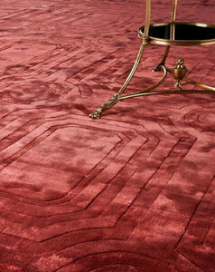 Casa Padrino Luxus Viskose Teppich Rot 170 x 240 cm - Rechteckiger Wohnzimmer Teppich - Luxus Qualit�t