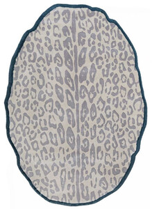 Casa Padrino Luxus Viskose Teppich mit Leoparden Design Grau / Creme / Schwarz 160 x 230 cm - Ovaler Wohnzimmer Teppich - Moderner Schlafzimmer Teppich - Luxus Interior - Luxus Qualitt