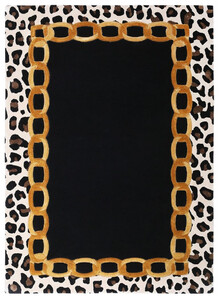 Casa Padrino Luxus Teppich mit Leoparden Design Mehrfarbig 160 x 230 cm - Rechteckiger Wohnzimmer Teppich - Handgetufteter Schlafzimmer Teppich - Luxus Interior - Luxus Qualitt
