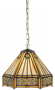 Casa Padrino Luxus Tiffany H�ngeleuchte Gelb / Schwarz 20 x 20 x H. 20 cm - Handgefertigt aus zahlreichen Glas Mosaik St�cken - Tiffany Leuchten