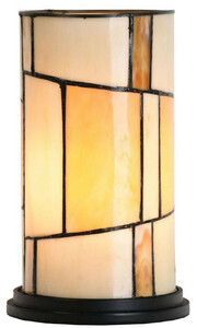 Casa Padrino Luxus Tiffany Hockerleuchte Mehrfarbig  12,5 x H. 23,5 cm - Tiffany Tischleuchte - Tiffany Schreibtischleuchte - Tiffany Leuchten - Luxus Interior - Luxus Leuchten