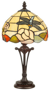 Casa Padrino Luxus Tiffany Tischleuchte Mehrfarbig  25 x H. 47 cm - Tiffany Hockerleuchte - Tiffany Schreibtischleuchte - Tiffany Leuchten - Luxus Interior - Luxus Leuchten