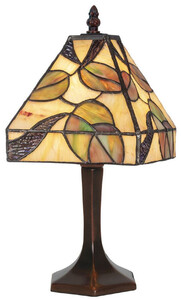 Casa Padrino Luxus Tiffany Hockerleuchte Mehrfarbig 15 x 15 x H. 31 cm - Tiffany Schreibtischleuchte - Tiffany Tischleuchte - Luxus Interior - Luxus Leuchten - Tiffany Leuchten