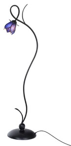 Casa Padrino Art Deco Tiffany Stehleuchte Schwarz / Blau H. 158 cm - Tiffany Leuchten