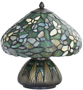 Casa Padrino Luxus Tiffany Tischleuchte Mehrfarbig  25 x H. 23,5 cm - Schreibtischleuchte - Wohnzimmer Deko Leuchte - Tiffany Leuchten